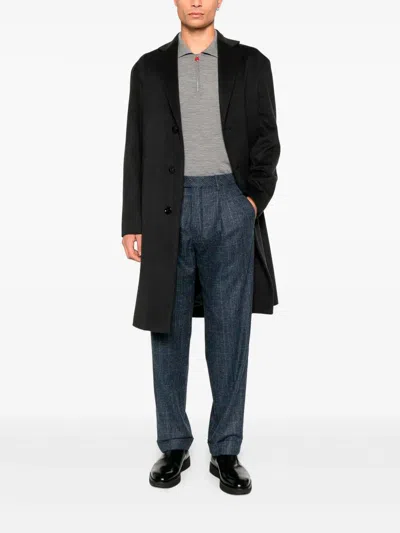 Kiton Grey Wool Pole In Gray