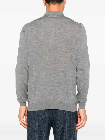 Kiton Grey Wool Pole In Gray