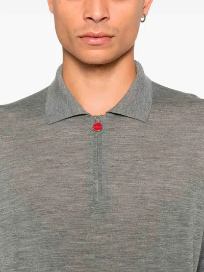 Kiton Grey Wool Pole In Gray