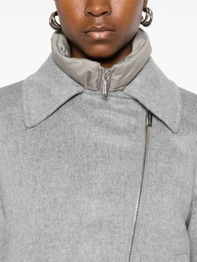 Moorer Zip-up Wool Jacket In Gray