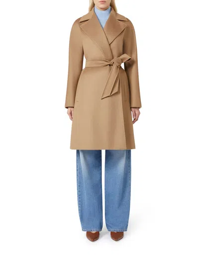 Max Mara Wool Robe Coat In Brown
