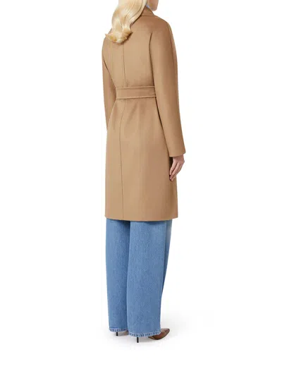 Max Mara Wool Robe Coat In Brown