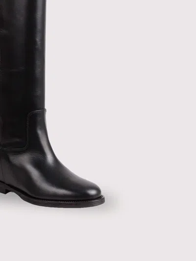 Via Roma 15 Knee-high Boots With Tongue And Logo Detail In Black