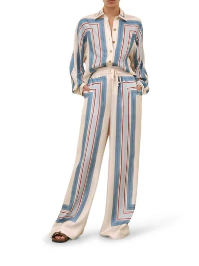 Zimmermann Rebellion Patterned Wide-leg Silk Trousers In Multi