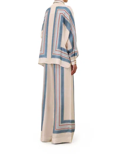 Zimmermann Rebellion Patterned Wide-leg Silk Trousers In Multi