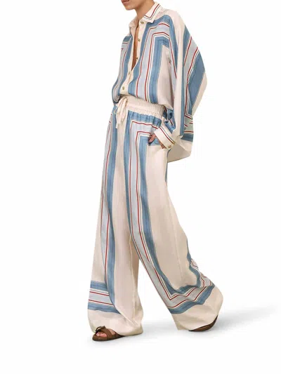 Zimmermann Rebellion Patterned Wide-leg Silk Trousers In Multi