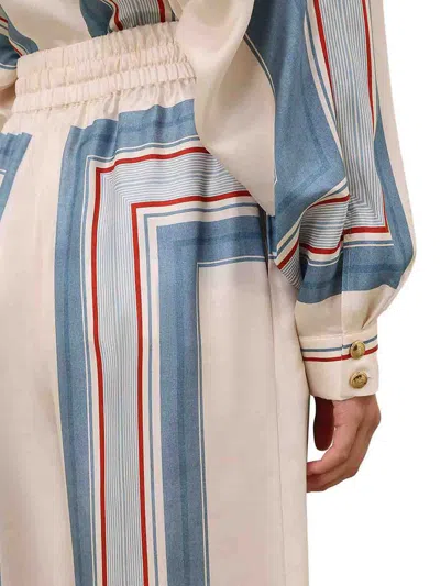Zimmermann Rebellion Patterned Wide-leg Silk Trousers In Multi