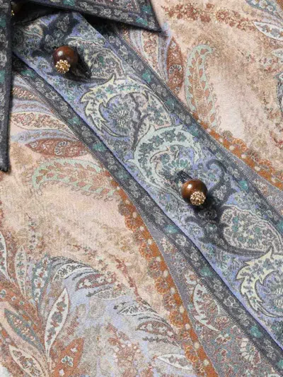 Zimmermann Wanderlust Multicolor Shirt With Classic Collar And All-over Print In Silk Woman In Multi