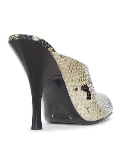 Khaite Colt 100 Python-effect Leather Mules In Nude