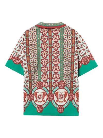 La Doublej Geometric-print Patterned Shirt In Green