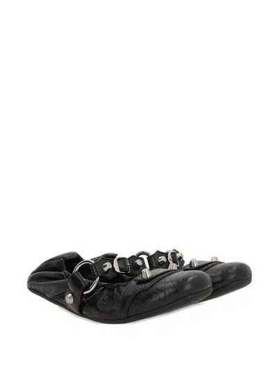 Balenciaga Black Le City Ballet Flats In Animal Print