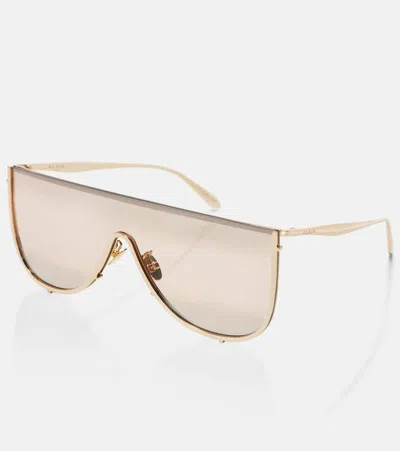 Alaïa Shield Sunglasses In Gold