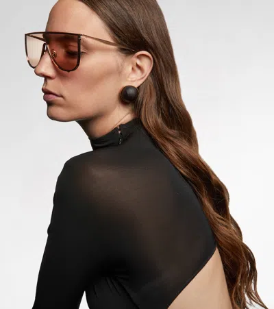 Alaïa Shield Sunglasses In Gold