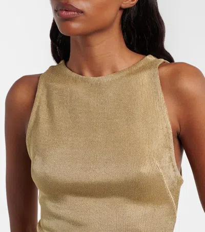 Alaïa Open-back Lamé Bodysuit In Gold