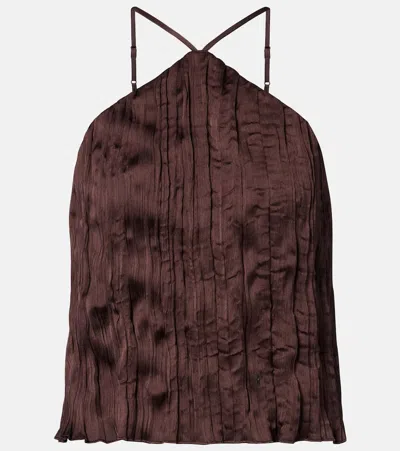 AKARI细皱布挂脖上衣