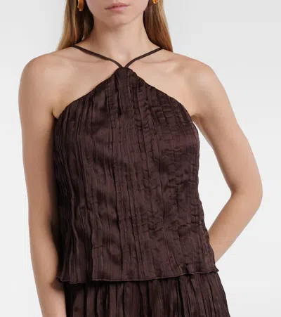 AKARI细皱布挂脖上衣