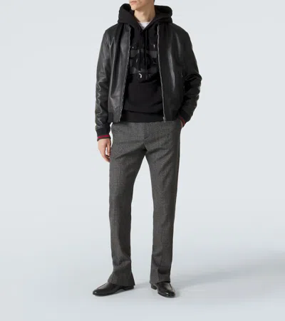 Gucci Men Black Sweatshirt With Hood With Drawstring And Front Logo In Cotton Man In Multi