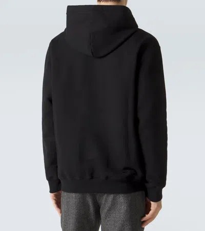 Gucci Men Black Sweatshirt With Hood With Drawstring And Front Logo In Cotton Man In Multi