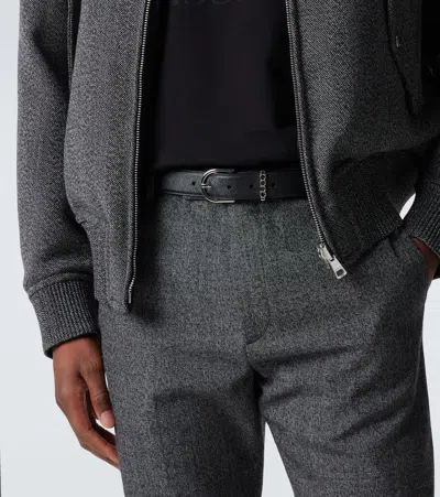 Gucci Script Leather Belt In Black