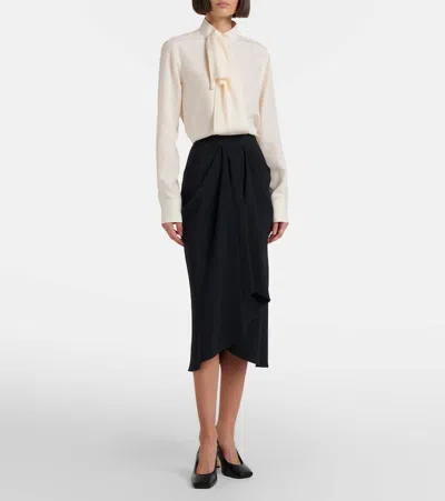 Givenchy Draped Midi Skirt In Black