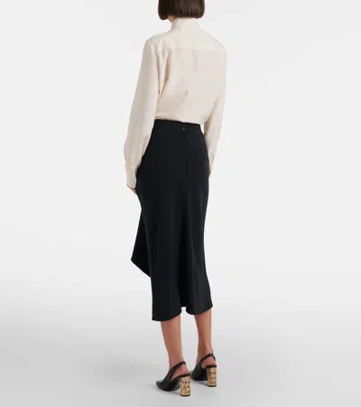 Givenchy Draped Midi Skirt In Black