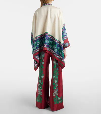 La Doublej Palazzo Printed Silk Wide-leg Pants In Red