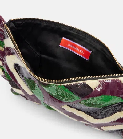 La Doublej Sequined Clutch In Multi