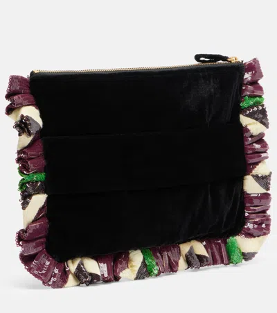 La Doublej Sequined Clutch In Multi