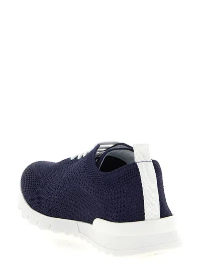 Kiton Fits Sneakers Round Toe Knit Upper In Blue