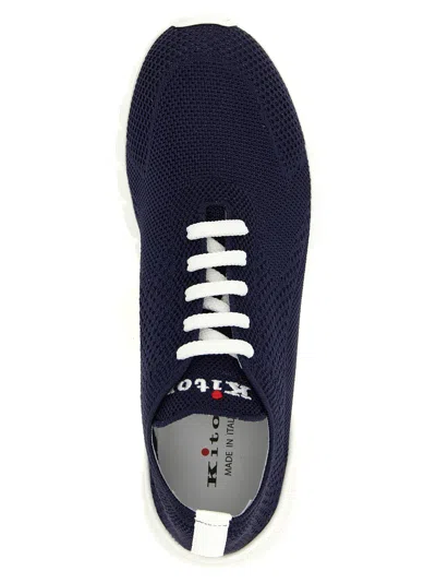 Kiton Fits Sneakers Round Toe Knit Upper In Blue
