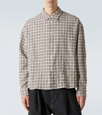 Studio Nicholson Checked-pattern Button-fastening Shirt In White