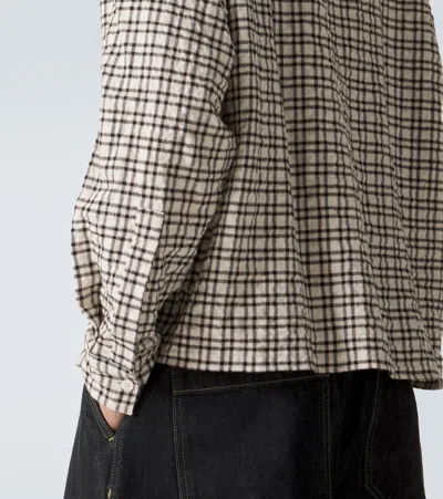Studio Nicholson Checked-pattern Button-fastening Shirt In White