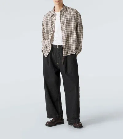 Studio Nicholson Checked-pattern Button-fastening Shirt In White