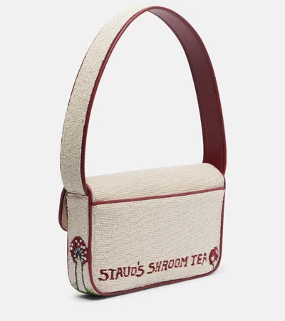 Staud Tommy Bead-embellished Satin Shoulder Bag In Multi