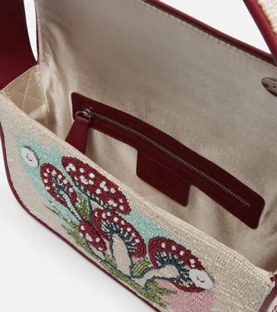 Staud Tommy Bead-embellished Satin Shoulder Bag In Multi