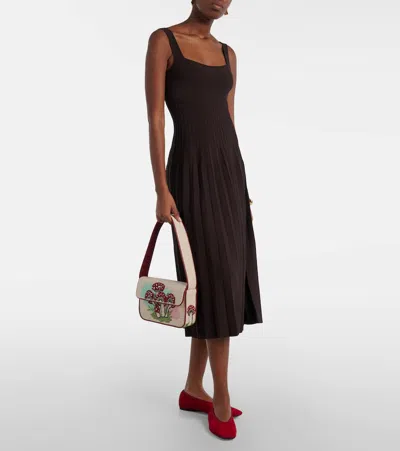 Staud Tommy Bead-embellished Satin Shoulder Bag In Multi