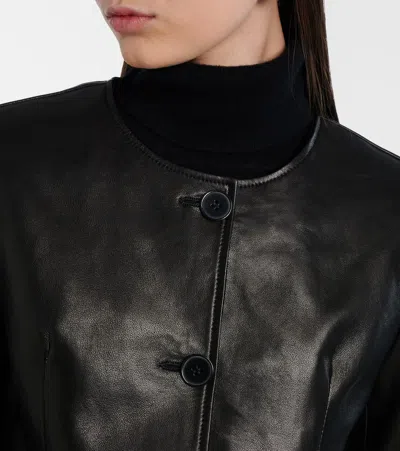 Nour Hammour Maud Leather Jacket In Black
