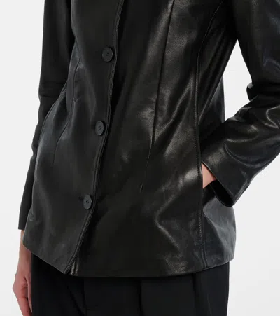 Nour Hammour Maud Leather Jacket In Black