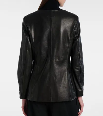 Nour Hammour Maud Leather Jacket In Black