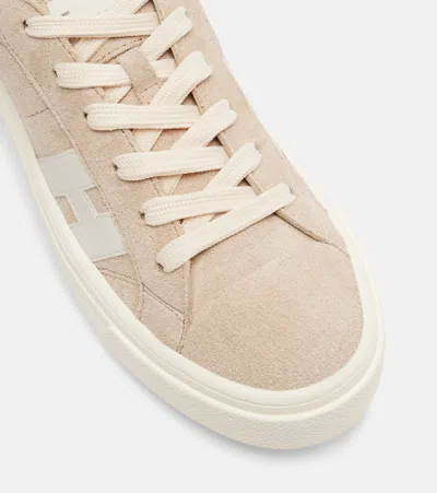 Hogan Grey Crosswind Calfskin Suede Sneakers In Neutral