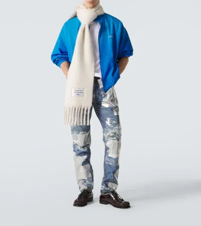 Acne Studios Olando Logo-print Cotton-poplin Jacket In Blue