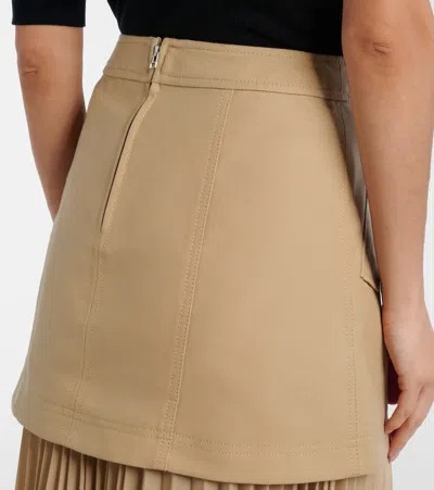 Veronica Beard Patricka Asymmetric Layered Pleated Woven Skirt In Neutral