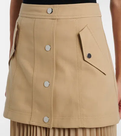 Veronica Beard Patricka Asymmetric Layered Pleated Woven Skirt In Neutral