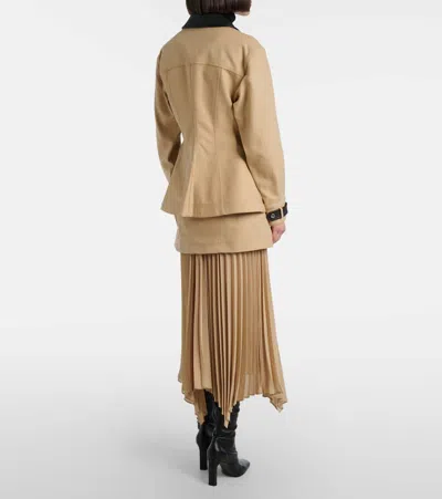 Veronica Beard Patricka Asymmetric Layered Pleated Woven Skirt In Neutral