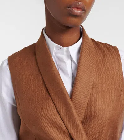 MONILI珠饰亚麻背心