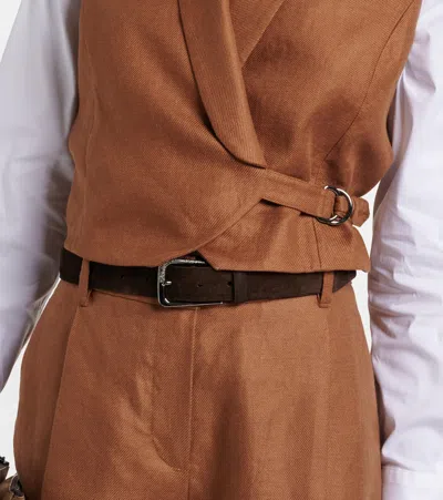 MONILI珠饰亚麻背心