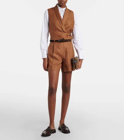 MONILI珠饰亚麻背心