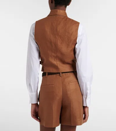 MONILI珠饰亚麻背心