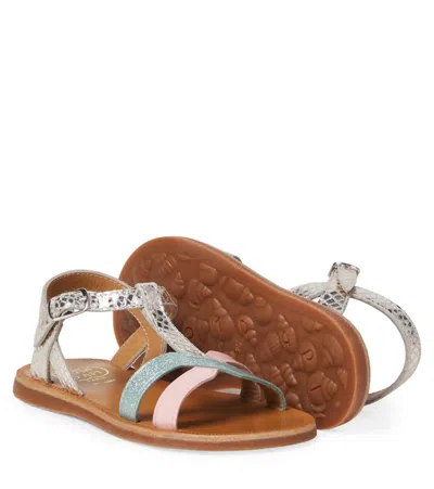 Pom D'api Plagette Glitter Leather Sandals In Multi