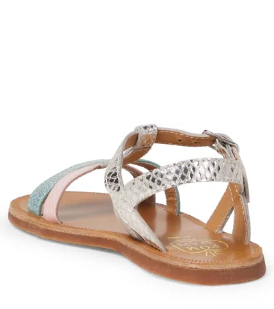 Pom D'api Plagette Glitter Leather Sandals In Multi